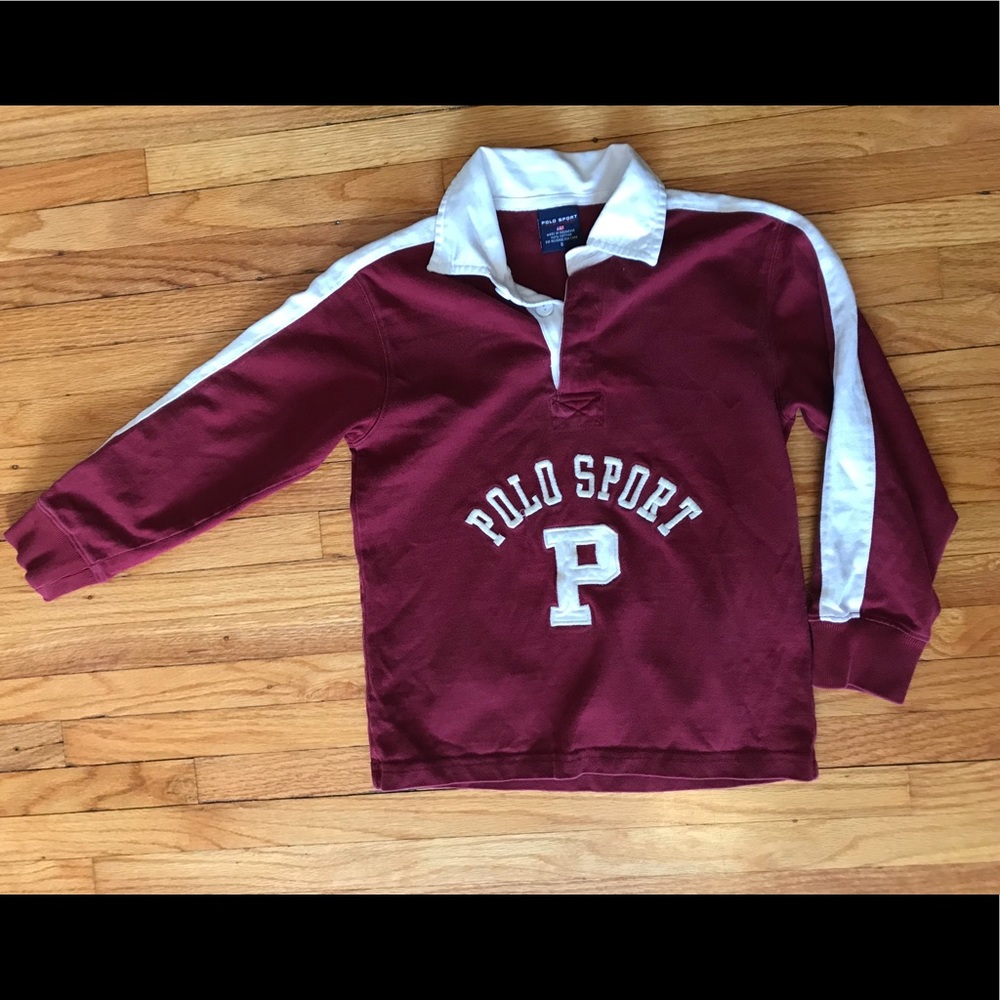 Boys Vintage Polo Sport L/S Polo Shirt 5 Maroon